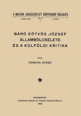 Báró Eötvös József állambölcselete és a külföldi kritika