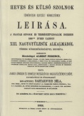 Heves és Külső Szolnok törvényesen egyesült vármegyéknek leírása